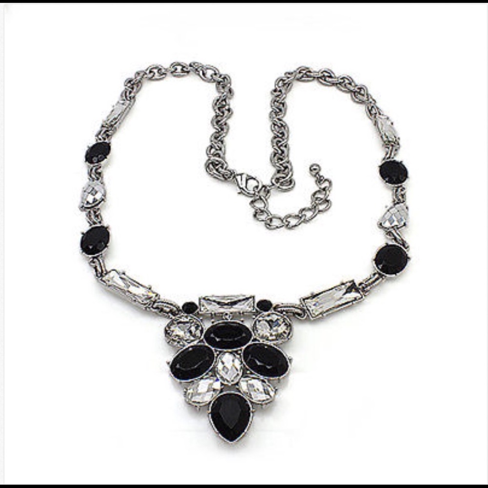 Joan Rivers Clear & Black Pendant 32" Necklace